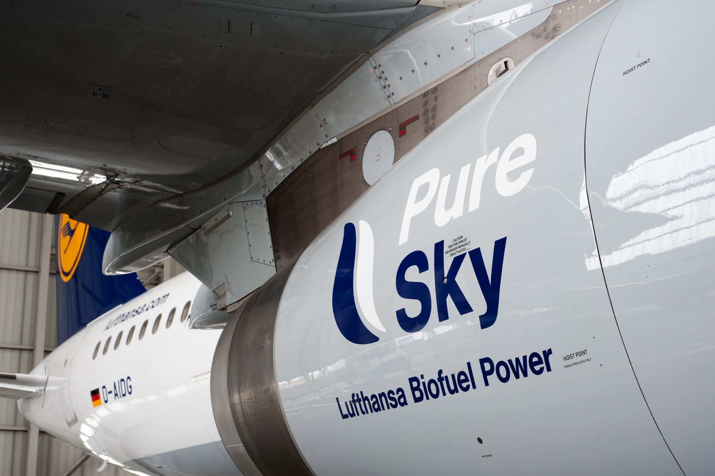 Lufthansa-Flugzeug mit Biofuel